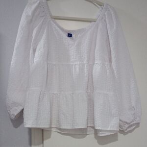 Old Navy White Textured Blouse